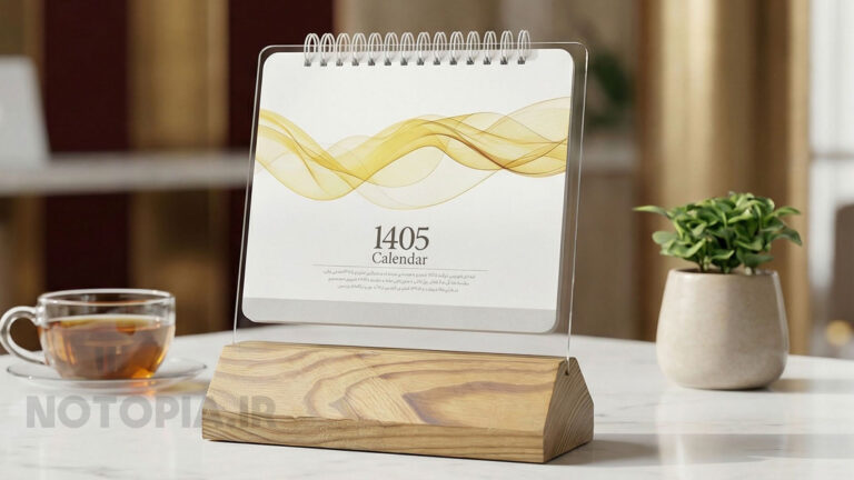 تقویم رو میزی چوبی -واقعیت افزوده -تقویم هوشمند- ماه شمار
