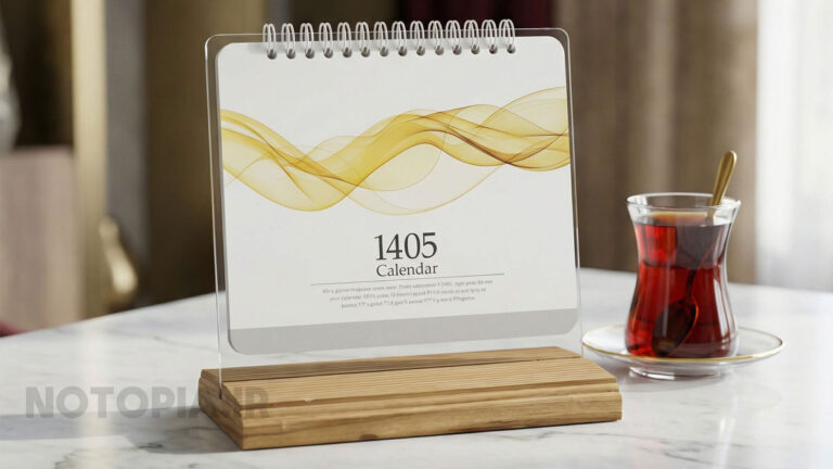 تقویم رو میزی چوبی -واقعیت افزوده -تقویم هوشمند- ماه شمارتقویم 1405